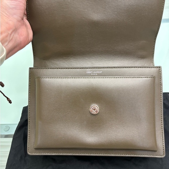 Authentic Saint Laurent Medium Sunset Bag in Olive Green - Picture 9 of 13